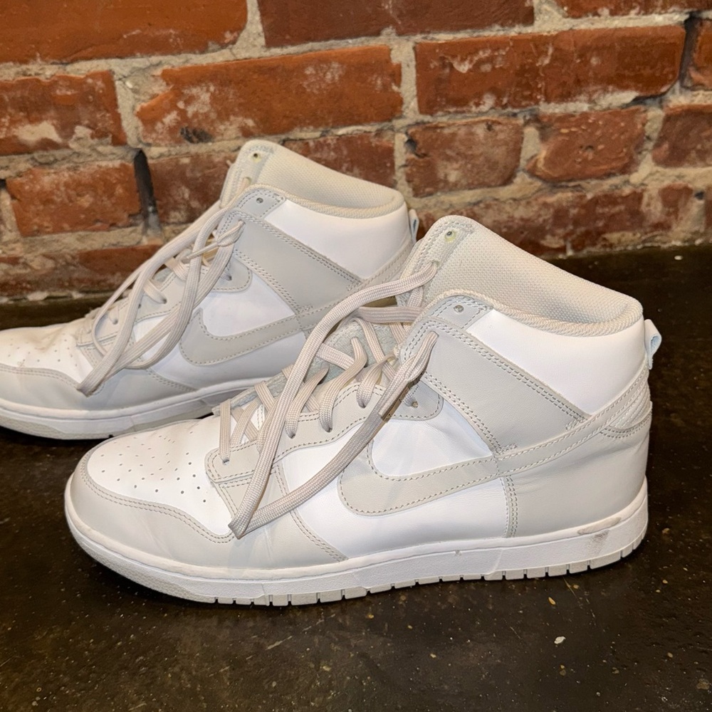 Nike White and Gray High-Top Sneakers